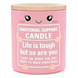 Emotional Support Candle 10Oz, Christmas, Inspirational, Positive Affirmation, Encouragement, Stress Relief Gifts for Women Friends Coworkers, Life is Tough But So are You Scented Candles