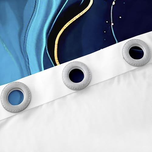 Miniatura 6 de Feelyou Cortinas de mármol azul con textura de mármol, cortinas de ventana para decoración de habitación de niños y niñas, arte abstracto,