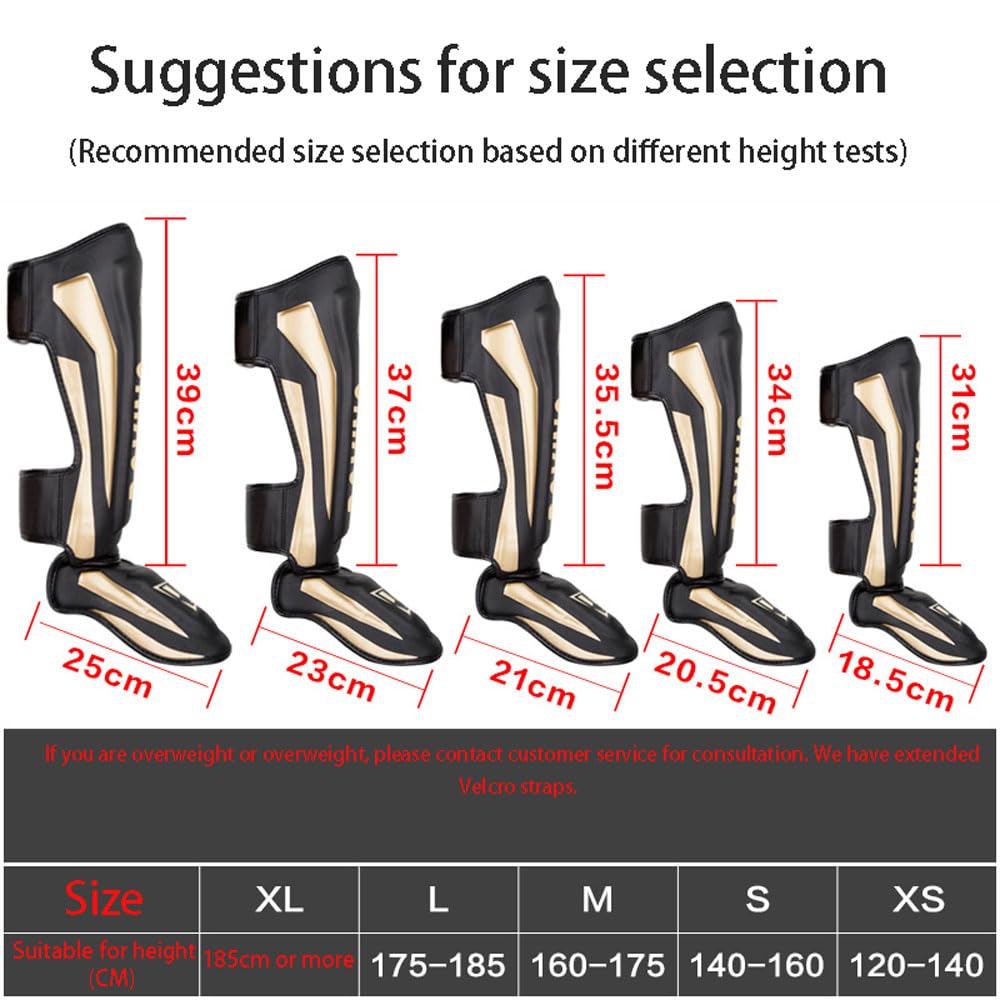 Paratibia Kick Boxing Muay Thai,Pelle,Protettivo Imbottita Paratibie,Parastinchi Piedi Protezione Shin Guard per Allenamento Sparring Arti Marziali Boxe Karatè,Unisex,Elastico