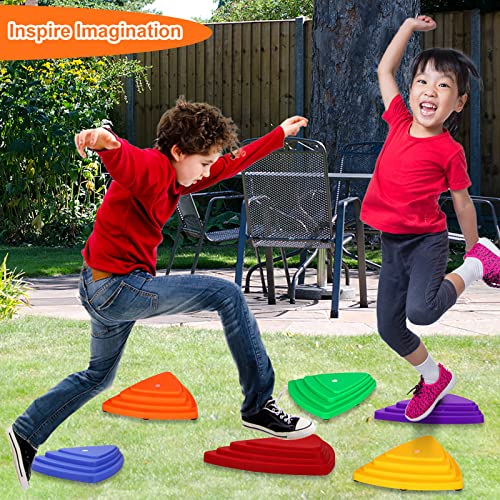 Iroo Balance Stepping Stones For Kids, Non-Slip Colorful Stones Toys For Coordination And Gross Motor Development Play Indoor And Outdoor, Unique Gifts For Boys Girls [Up To 220 Pounds] (6Pcs) #TOP5