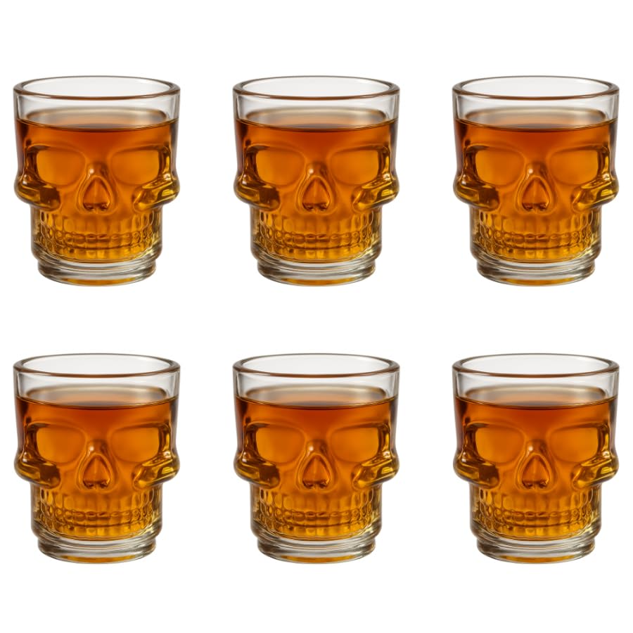Jogo 6 Copos de Caveira Para Dose/Shot Tequila Whisky 50ml
