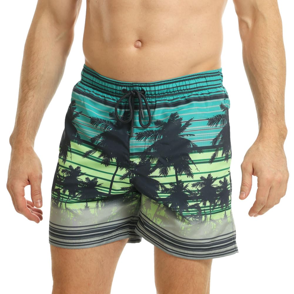 Ript Men's Lime/Blue Performance Essentials Quick Dry Uv 50 Sun Protection Swim Shorts Trunks, Xxl