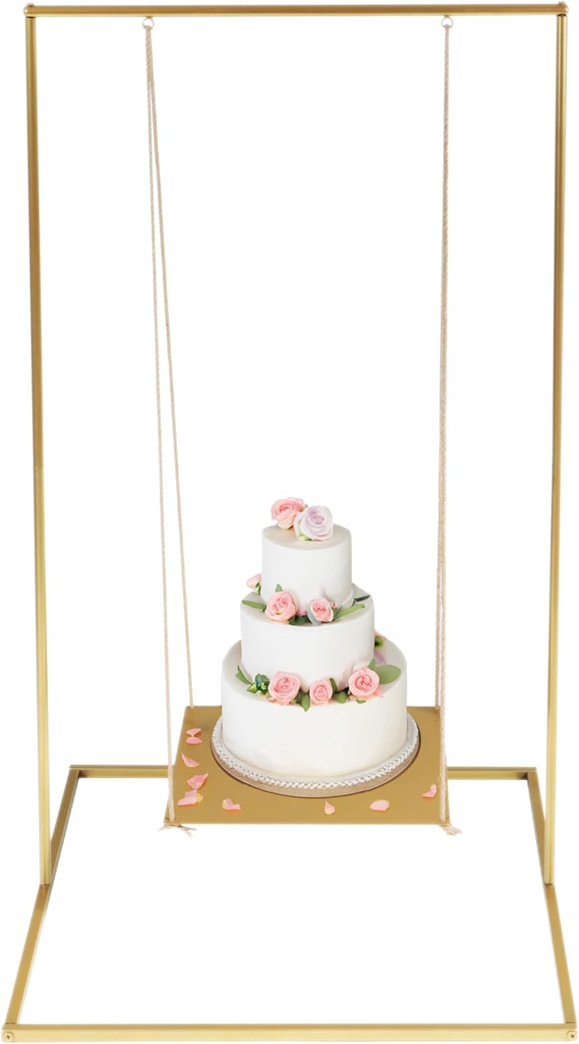 Trademark Innovations STND Swing Cake Stand, Extra Large, Gold