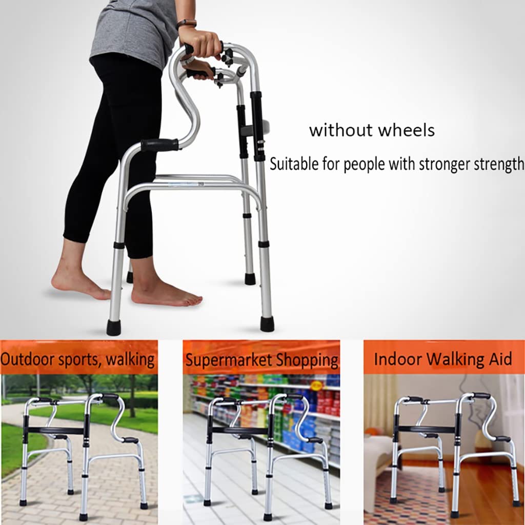 Andadores para Personas Mayores Sin Ruedas, De Aluminio, Portátiles, Ligeros, De Altura Ajustable, Plegables, con Ruedas, para Discapacitados, Equipo Médico, Carga De 180 Kg,Walker