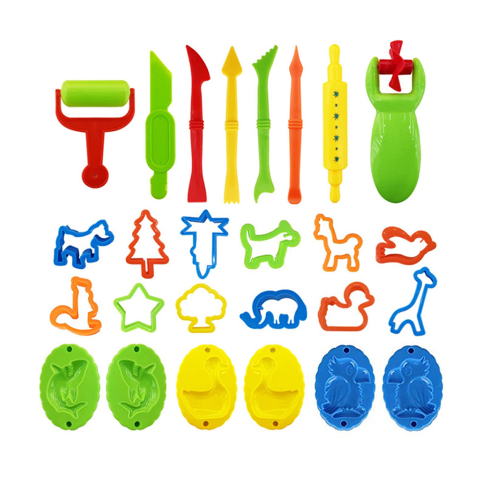 AOMiGT Kit De Plastilina Con 22 Moldes Y Herramientas – Juego De Accesorios Para Niños De 3 Años, Incluye Rodillos Y Cortadores, Ideal Para Aula Y Preescolar