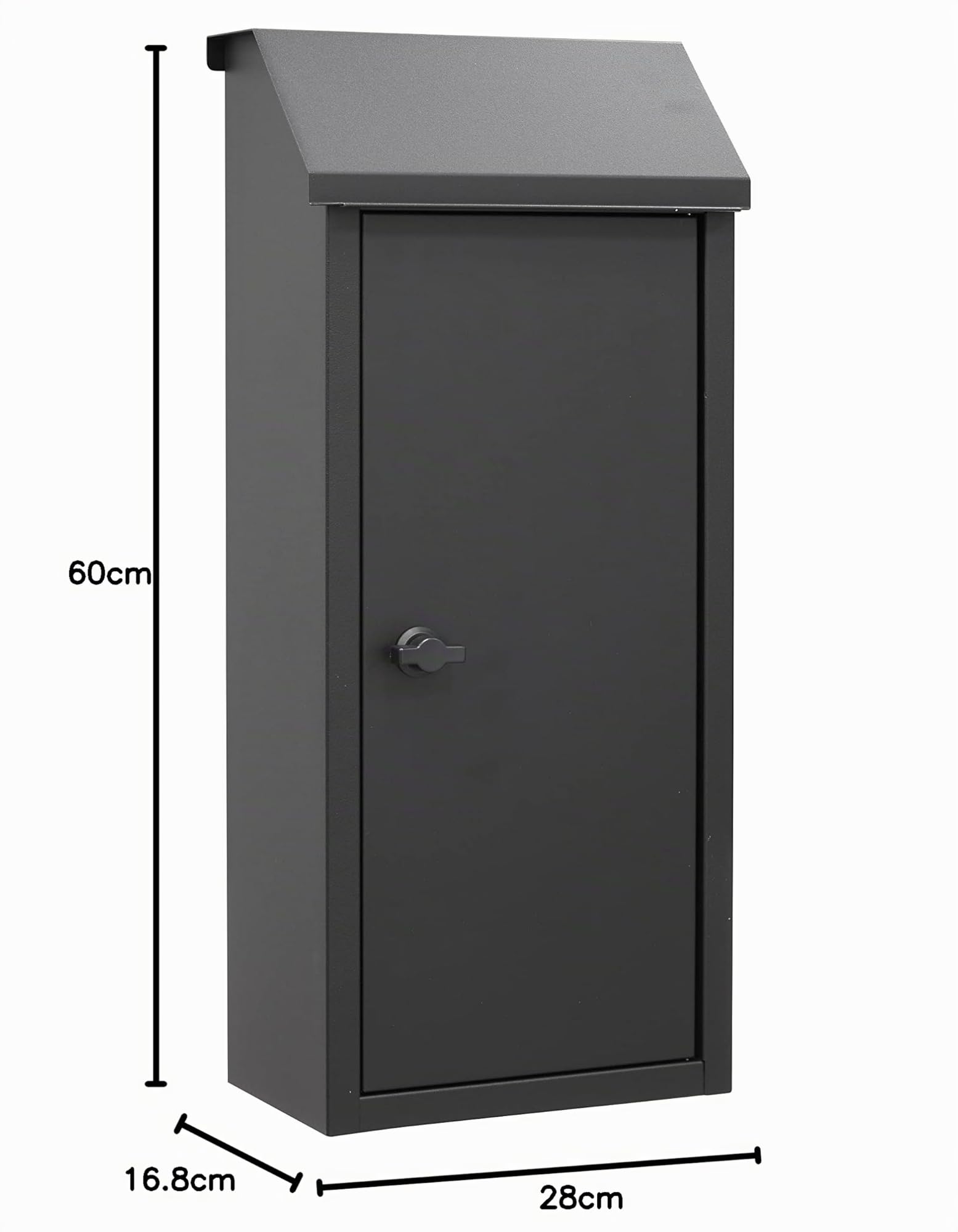 Boîte à pain, Boîte aux Lettres en Acier pour les livraisons de pain, Pour baguette de pain et journaux, grandes dimensions et grande capacité, sans clé, Noir