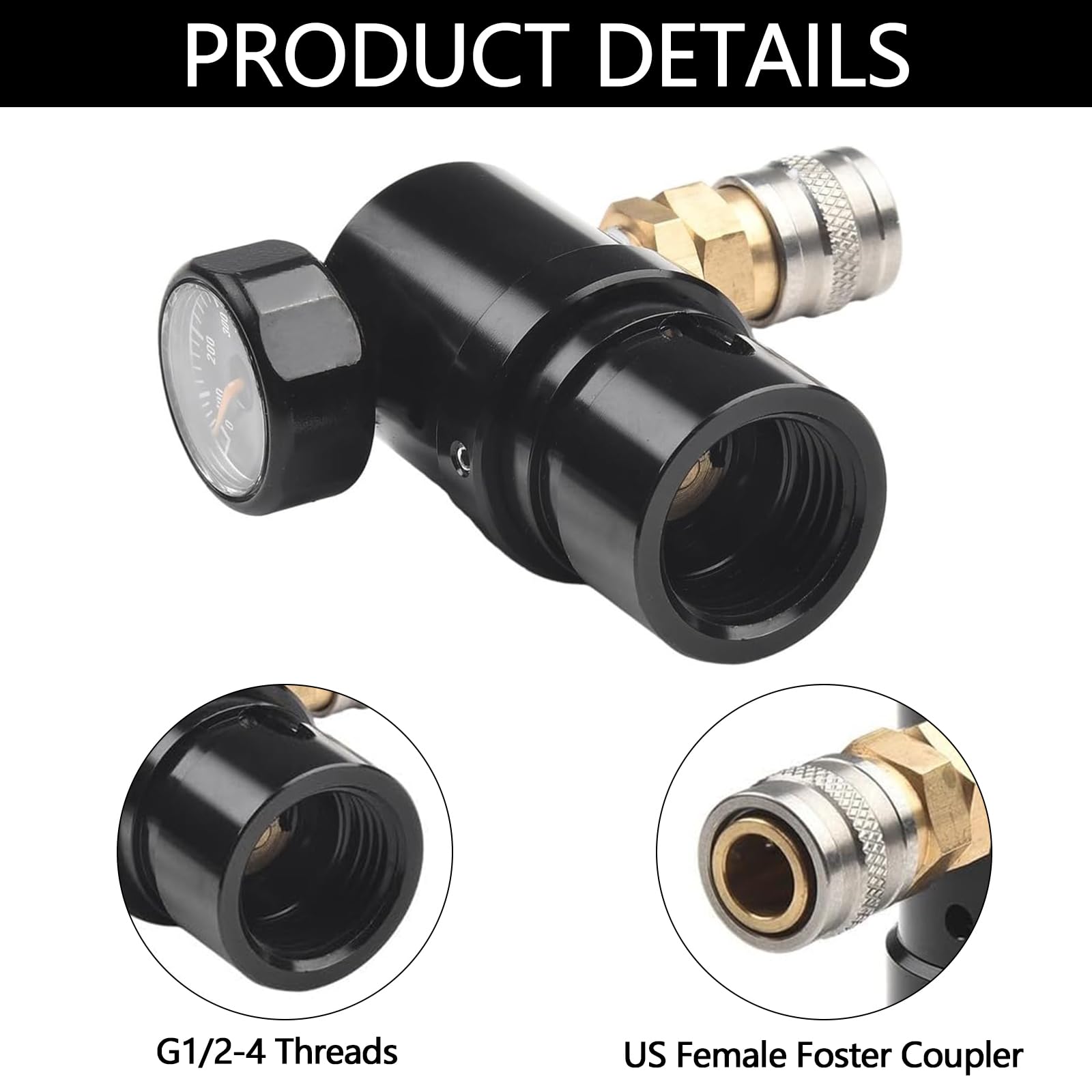 Compresor De Aire Pcp Para Paintball, Regulador De Tanque De Aire, Regulador De Aire Hpa Micro Mr, ManóMetro De 2000 Psi, Regulador De Tanque De Aire De Paintball E Indicador De VáLvula
