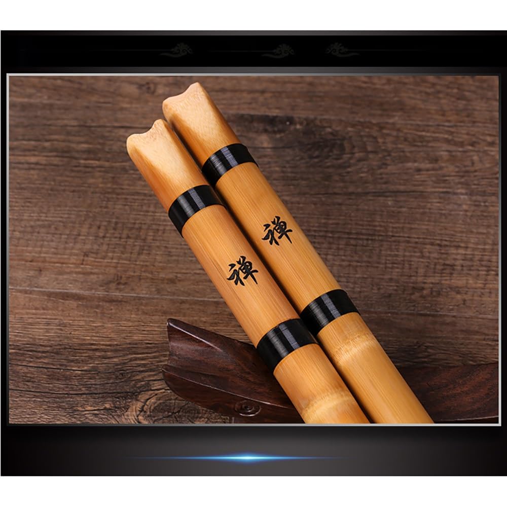 2 Stück Anfängerlochflöte, japanische Shakuhachi-Piccoloflöte aus natürlichem Bambus, alte Kunst, Musikinstrumente for Männer und Frauen