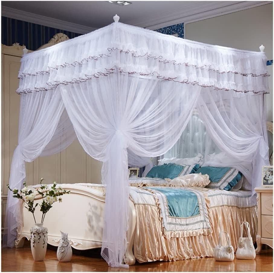 Mosquitera de 3 aberturas para crear un dormitorio de princesa infantil blanco de 47x78