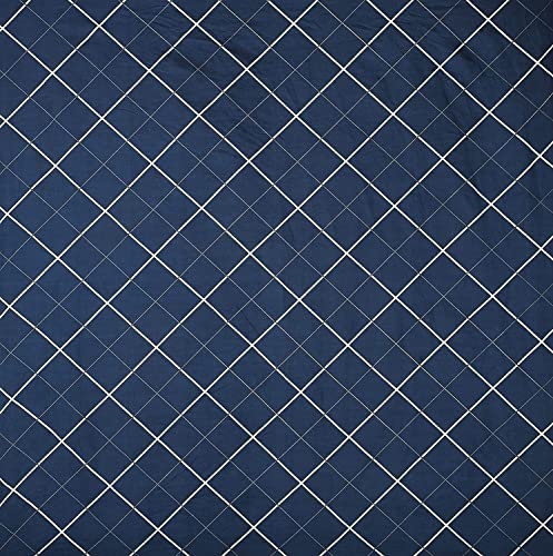 Image of KAWI King Size Microfiber All Over Elastic Fitted Double Bedsheet Cotton Feel (72 inchX78 inch X 8 inch) with 2 Pillow Covers, Color- Blue Line Print