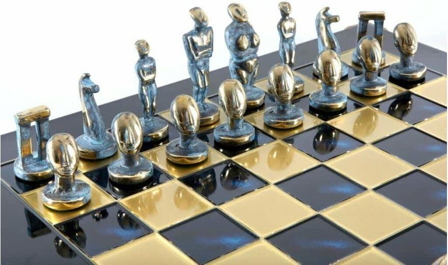 Miniatura 3 de Conjuntos de ajedrez colectivos decorativos hechos a mano de lujo - Cumpleaños, empresarios, productos de idea (Antique Cycladic Blue)