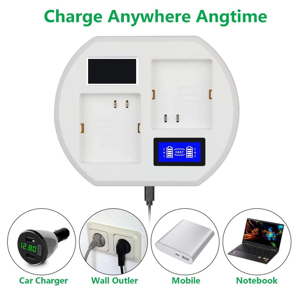 Dpofirs Caricabatterie Rapido LCD Per Batterie Arlo Pro/Pro 2/Go (VMA4410) – Stazione Di Ricarica USB