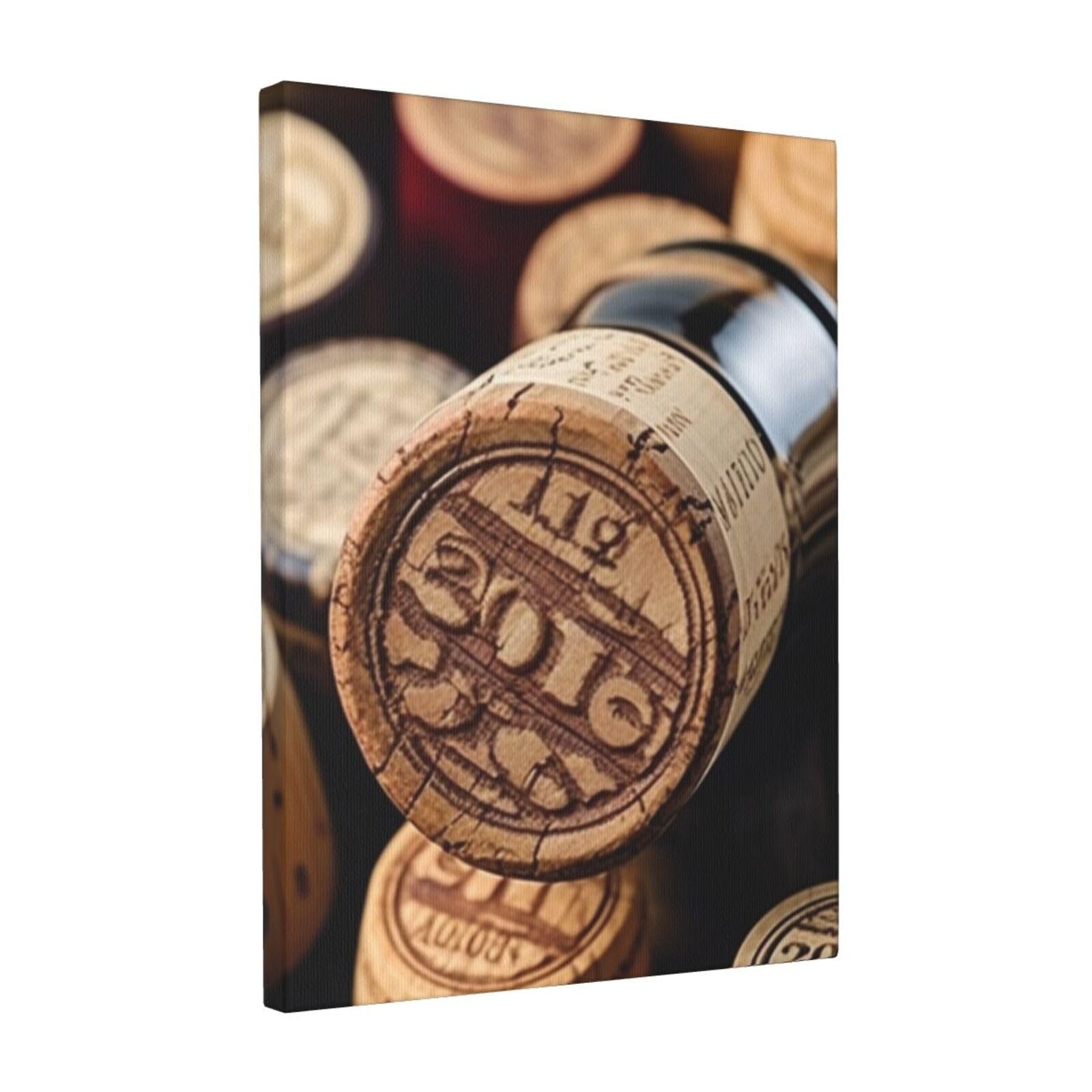 Wine bottle stopper with vintage Canvas Wall Art for Living Room Wall Decor 12"x16" Modern Artwork Painting Pictures Hanging Canvas Prints Aesthetic Wall Art for Bedroom Bathroom Office Wallart Decor