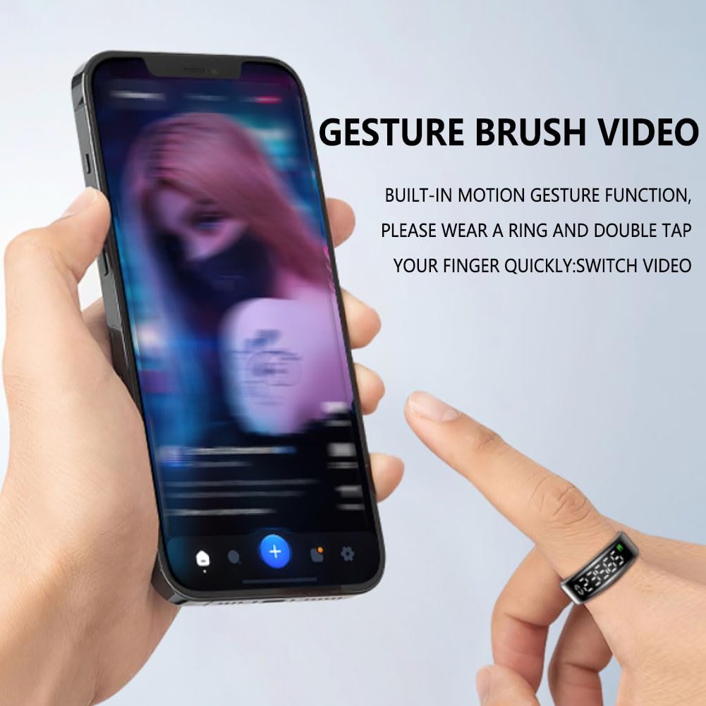 Anillo Inteligente para Hombre y Mujer, Smart Ring con Estuche de Carga Modo Multideportivo Podómetro Frecuencia Cardíaca Sueño IP68 Gold 10#