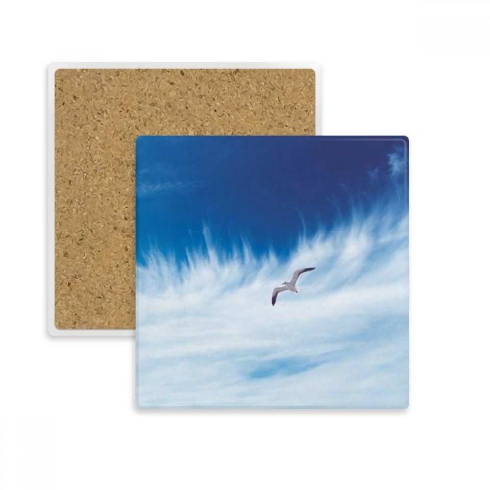 Coupe du ciel dessous de verre pour table basse oiseau bleu azur