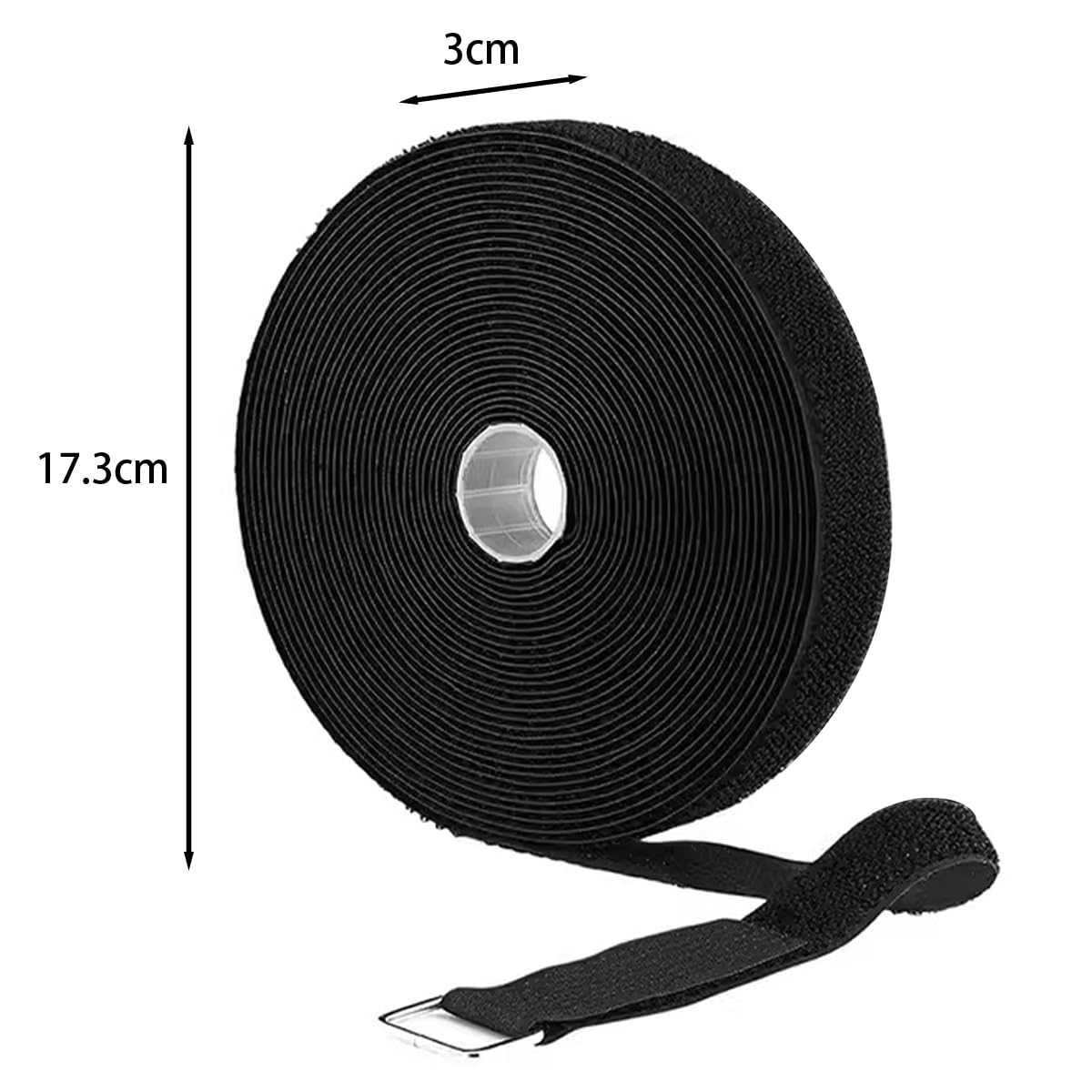 10 Metri di fettuccia in Nylon Resistente con 50 Fibbie Chiusure a Strappo in Nylon Fascette fermacavi riutilizzabili per Fissare Cavi tappetini Yoga Bagagli Biciclette (Nero)
