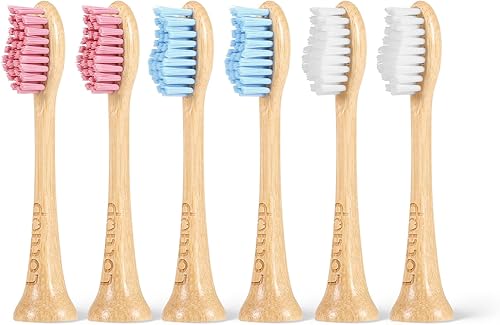 Miniatura 7 de Lottlop Cabezales de cepillo de dientes eléctricos de bambú compatibles con cepillo de dientes eléctrico Philips Sonicare, cerdas suaves a base de