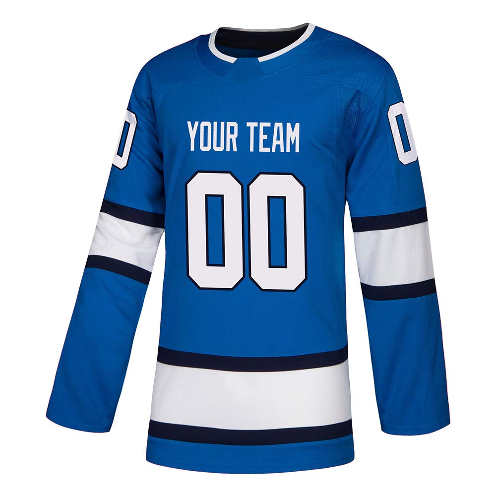Royal Blue Custom Ice Hockey Jersey for Men Women Youth S-8XL Authentic Embroidered Name & Numbers - Design Your Own