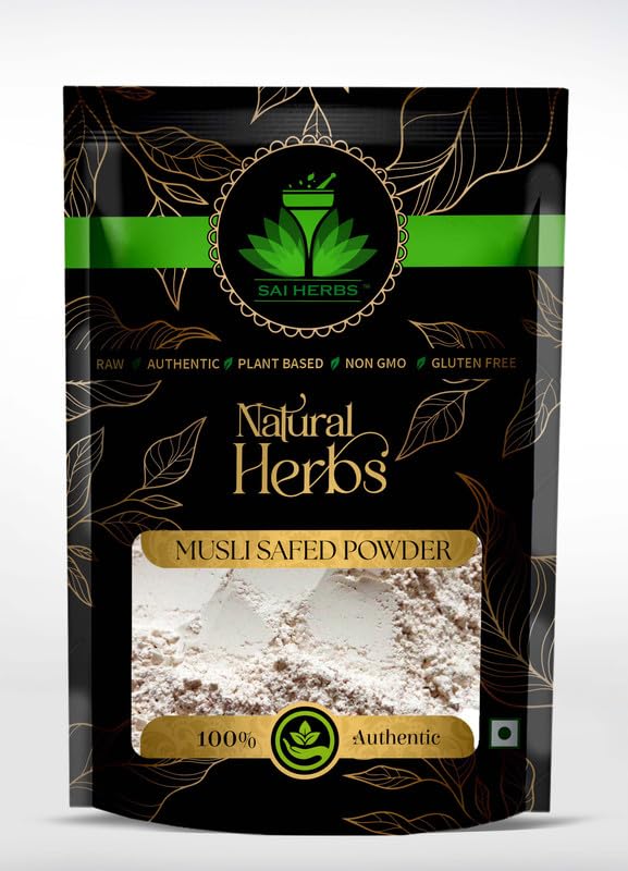 SAI HERBS Safed Muscli Sudan Herbal Powder - Sudani Musli Safed Powder - Chlorophytum Borivilianum - Stamina Powder - Immunity Strength - Performance - Vitality Booster - Pure & Natural (25 Grams)