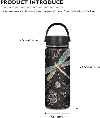 Miniatura 328 de Flashideas Blue Butterfly - Botellas de agua de acero inoxidable aisladas al vacío, a prueba de fugas, ligeras, mantienen el frío y el calor, ideal