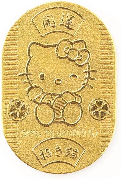 [ハローキティ] Hello Kitty 純金小判 24金小判 5g 開運小判 招き猫 (27&times;18mm) JKBKT 105