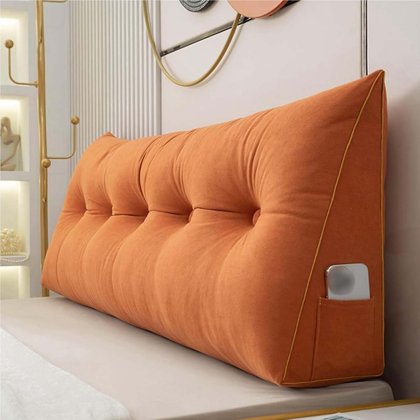 Backrest Bolster Comfortable Wedge Pillow Large Lumbar Support Cushion for Bed Headboard Sofa Multicolor Back Positioning Backrest Soft Reading Pillow,H,150 * 50 * 20CM
