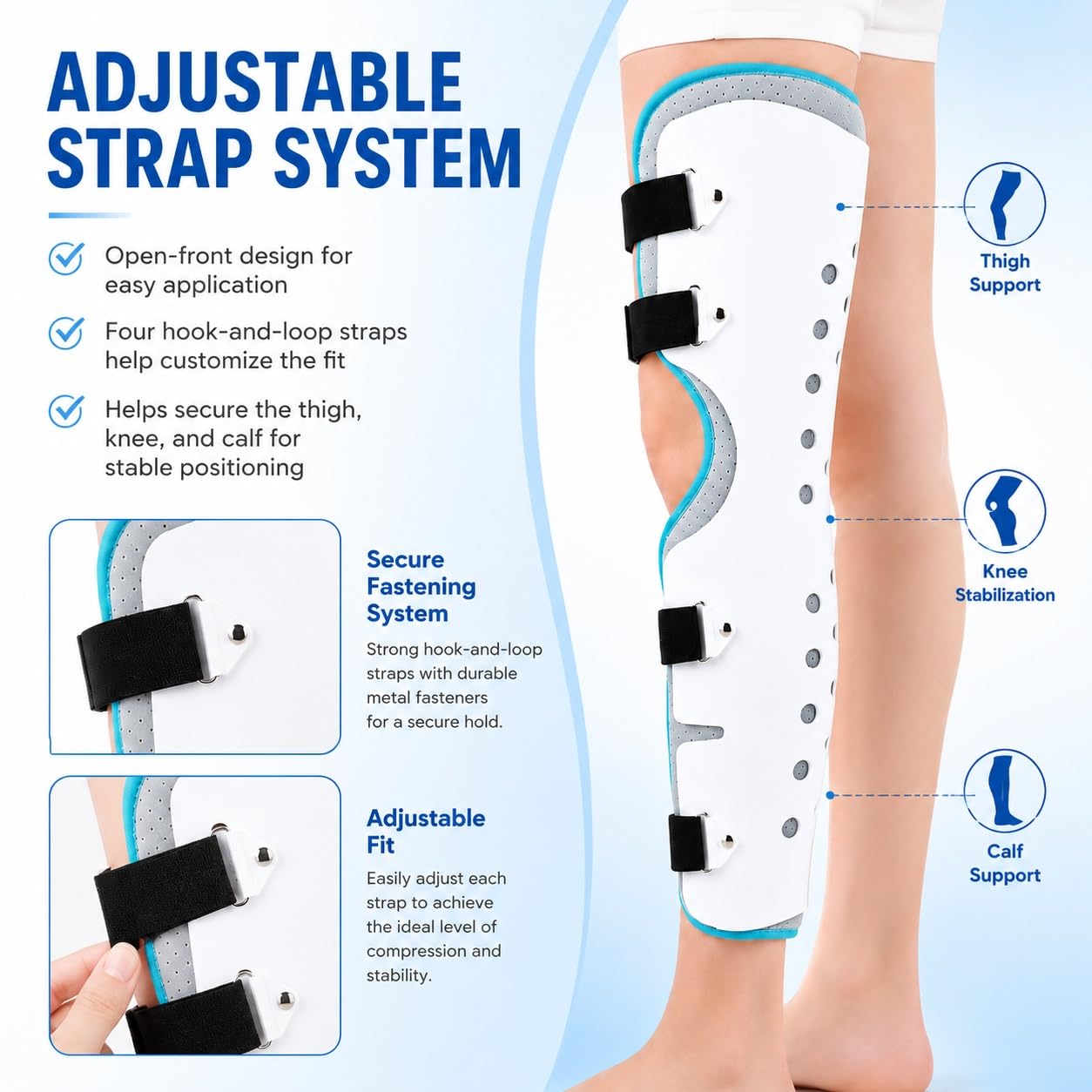 Soporte de rodilla para hombres y mujeres, rodillera transpirable con estabilizador de rótula abierto y correas ajustables para alivio del dolor articular por artritis, rotura de menisco y uso de