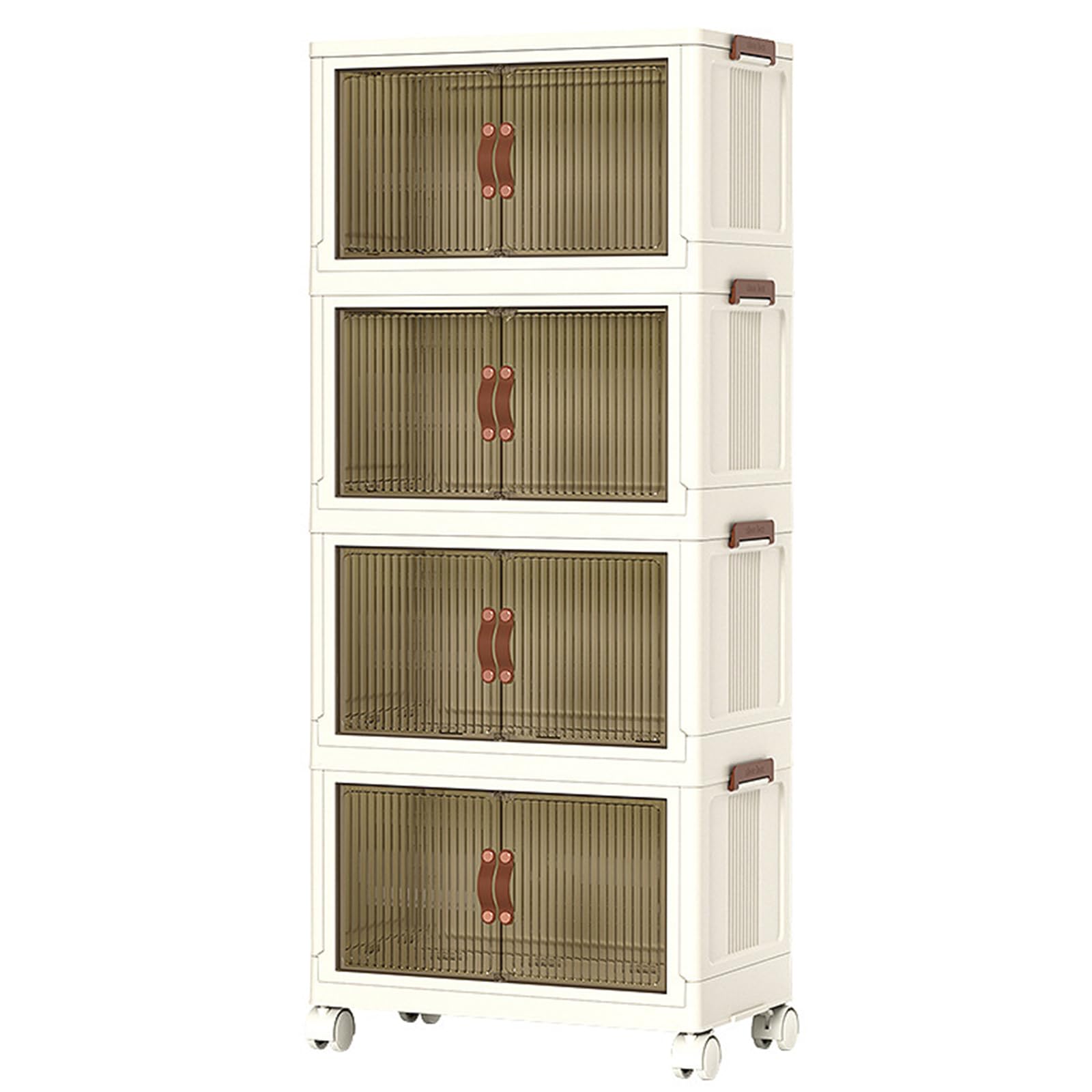 Boîtes de Rangement en Plastique avec Couvercle, 62L Caisse Rangement Pliables Empilable avec roulettes, Organisateur de Rangement aux Vetements Jouets pour Salon,Chambre,Bureau,4 Pack
