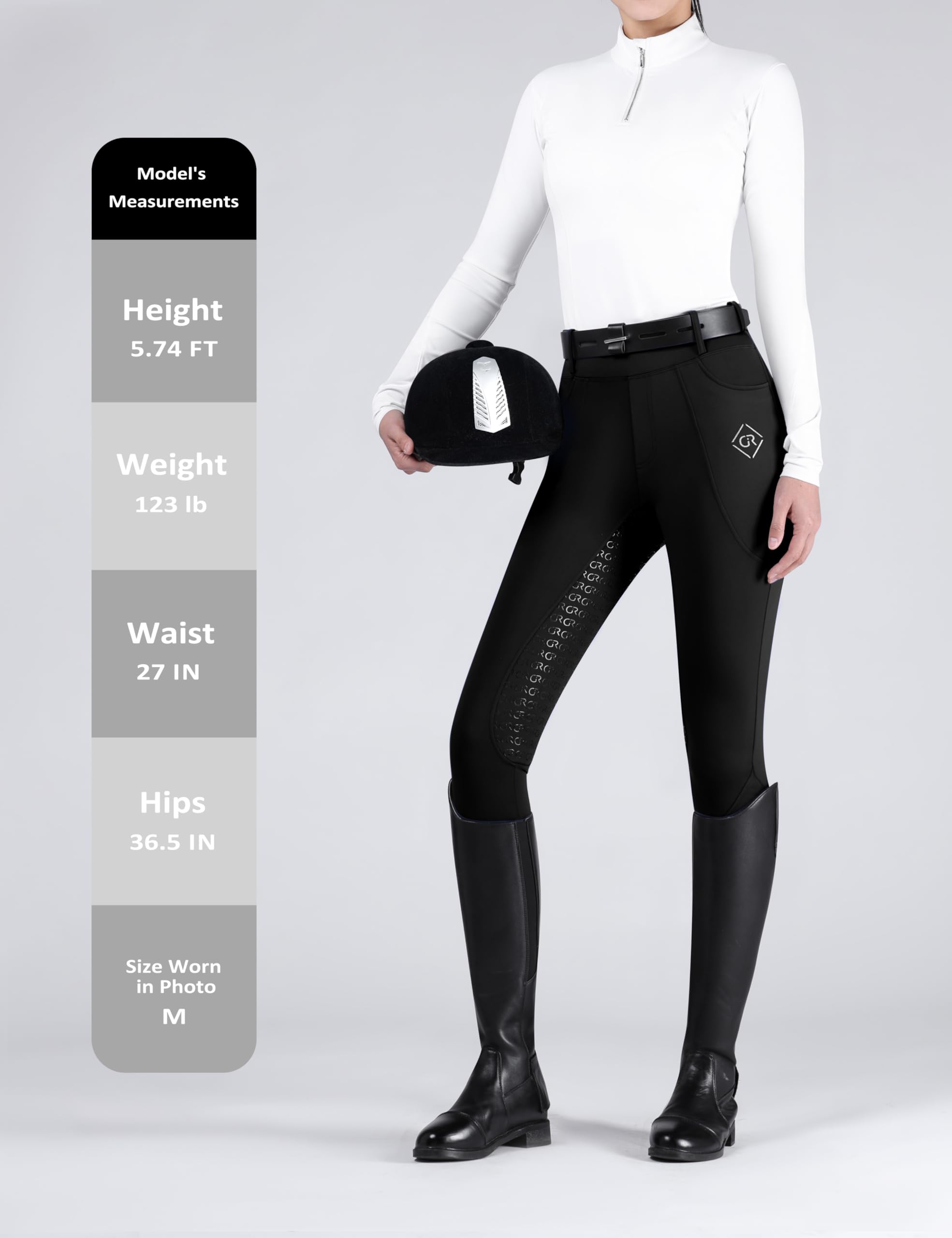 Pantaloni da equitazione da donna, a vita alta, con impugnatura in silicone