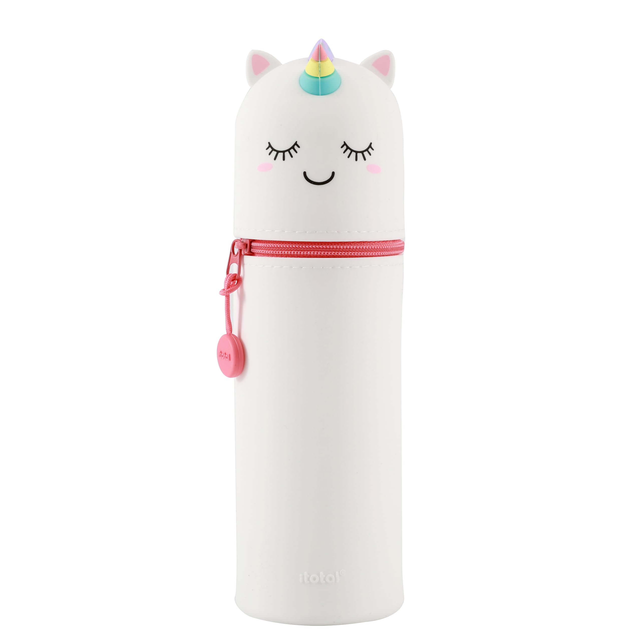 I-TOTAL® - Soft Silicone Pencil Case for School - Extendable with Animal Shaped Shape, Beauty Case (Cute Unicorn) — image 1