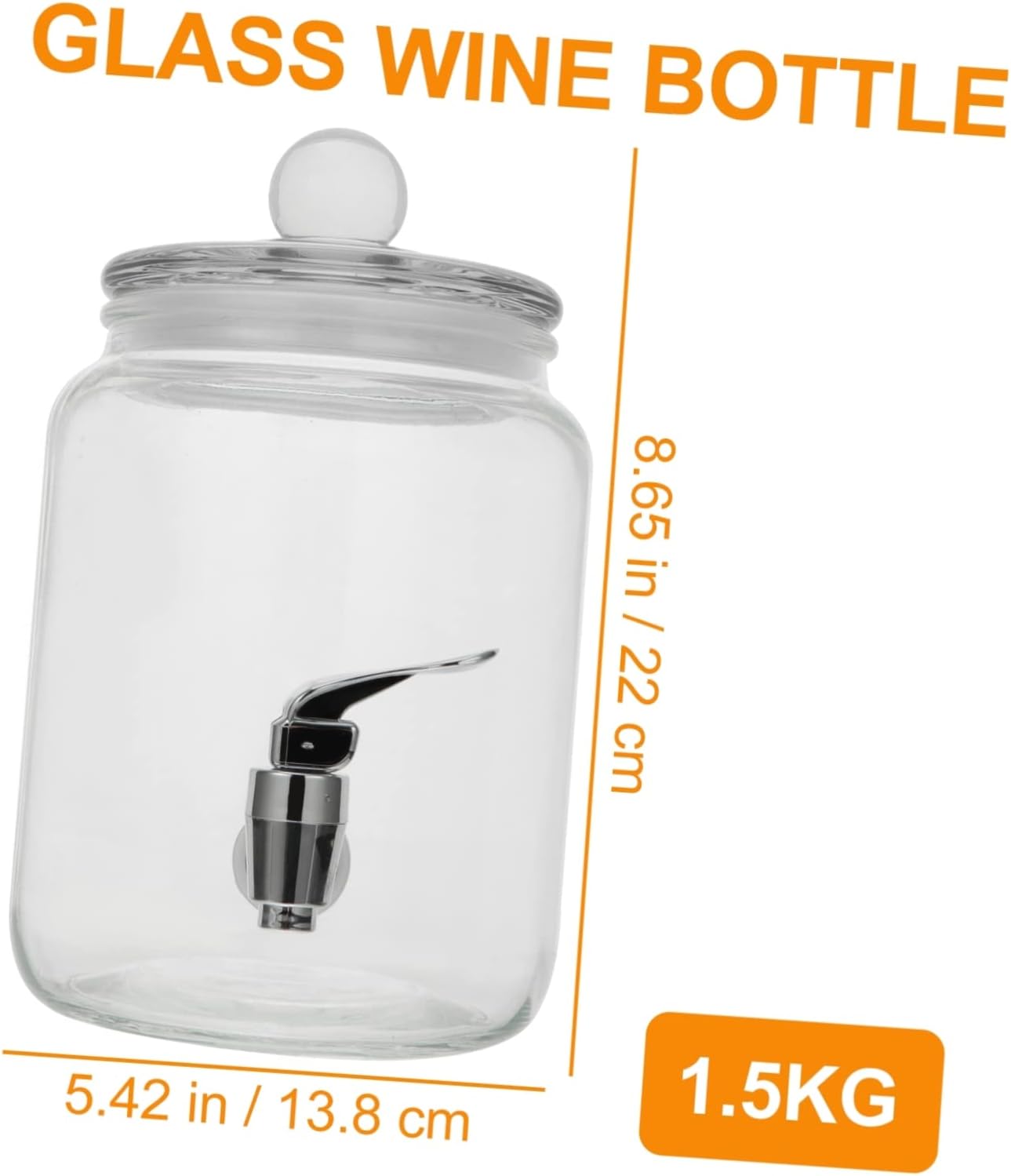 Wine Dispenser Beverage Machine Faucet Glass Drink Barrel for Cold Beverages 1.5L Capacity for Parties and Events