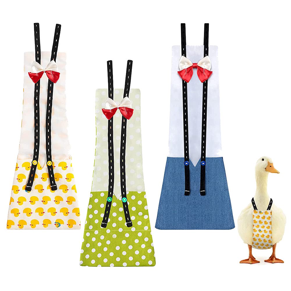 Frunimall 3PCS Pet Chicken Diapers, Reusable Duckling Diapers Washable Reusable Poultry Cloth Pet Goose Chicken Duck Poultry Fashionable Nappy for Goose Duck Hen Chicken Pigeon (L)
