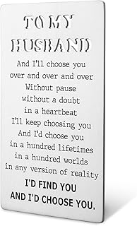 Anniversary Card for Him Husband Wallet Card From Wife Hubby Engraved Wallet Insert Card I Love You Gifts Love Notes for H...