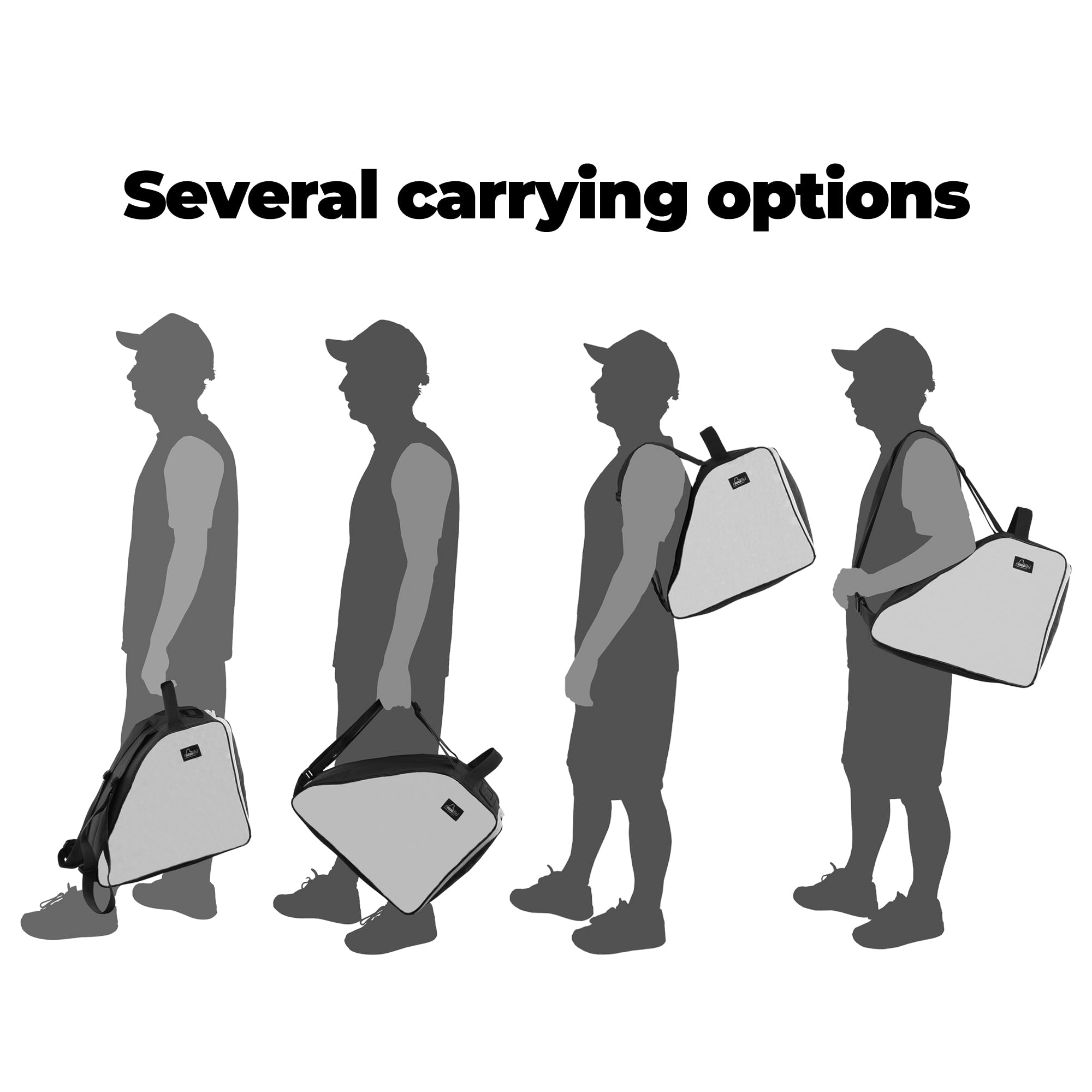 Bolsa para patines con asas, cierre de cremallera y correas ajustables