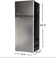 Vista 7 de Frigidaire, Combinación de refrigerador/congelador de 2 puertas tamaño apartamento, 7.5 pies cúbicos, serie Platino, inoxidable, 23 pulgadas