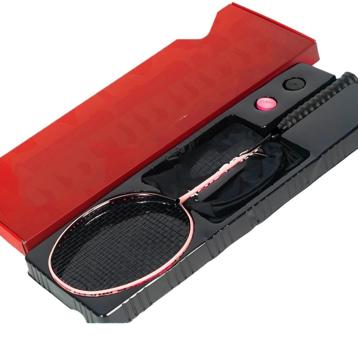 Badminton Set Raqueta de bádminton Ofensiva 4U Original de Fibra de Carbono Raquetas Badminton(1Pcs Pink Racket)