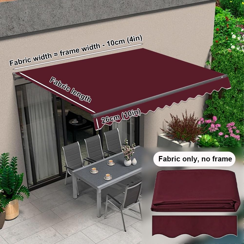 Wysuwana markiza zapasowa tkanina - 3 - 6 m, patio osłona przeciwsłoneczna na taras, balkon - szara tkanina schronienia, 4,5 x 2,5 m