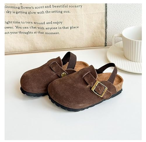 Generic Kids Suede Clogs Toddler Clogs Boys Girls Sandals Cork Adjustable Buckle Mules thumb #3