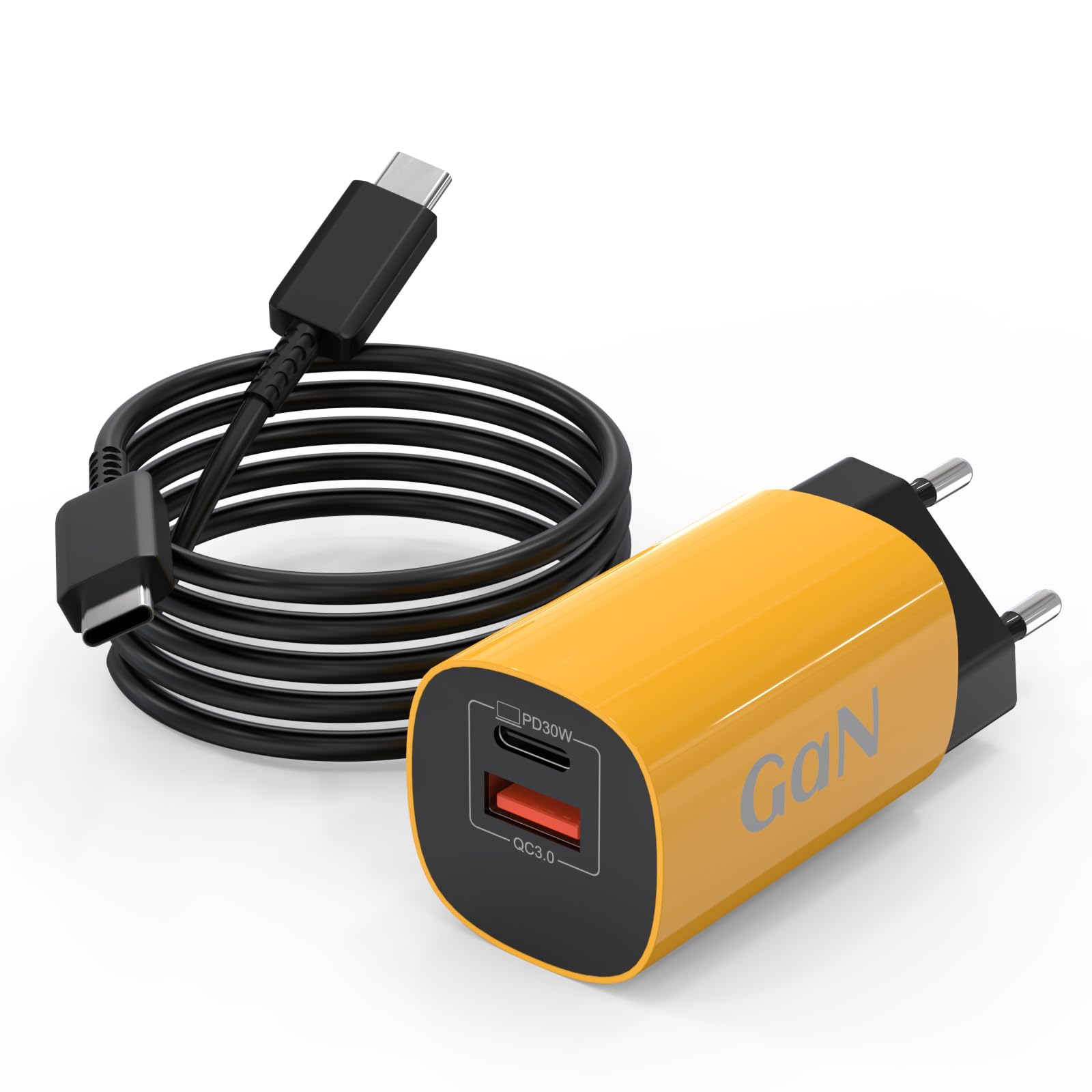 USB C Ladegerät 30W für Galaxy S25 S24 S23 S22 S21 Ultra, Typ C Schnellladegerät mit Schnellladekabel 1.5M, Netzteil Ladegerät Adapter Fast Charger für iPhone 17/16/Pro Max/Xiaomi Handy ladegeräte