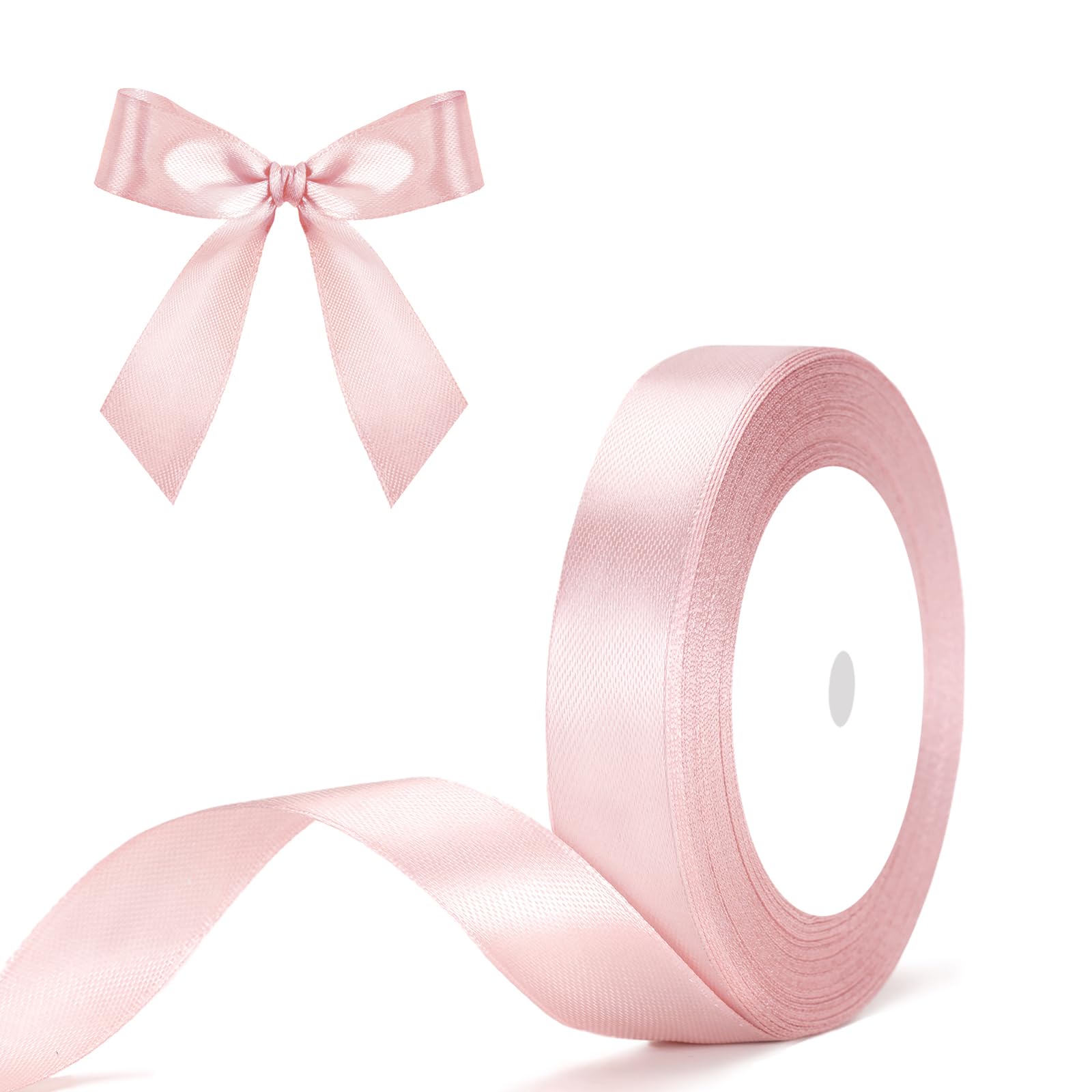 G2PLUS Baby Pink Satin Ribbons 10mm: Thick Fabric Gift Wrap Ribbons for Crafting, Party Decoration, 22m — view 37