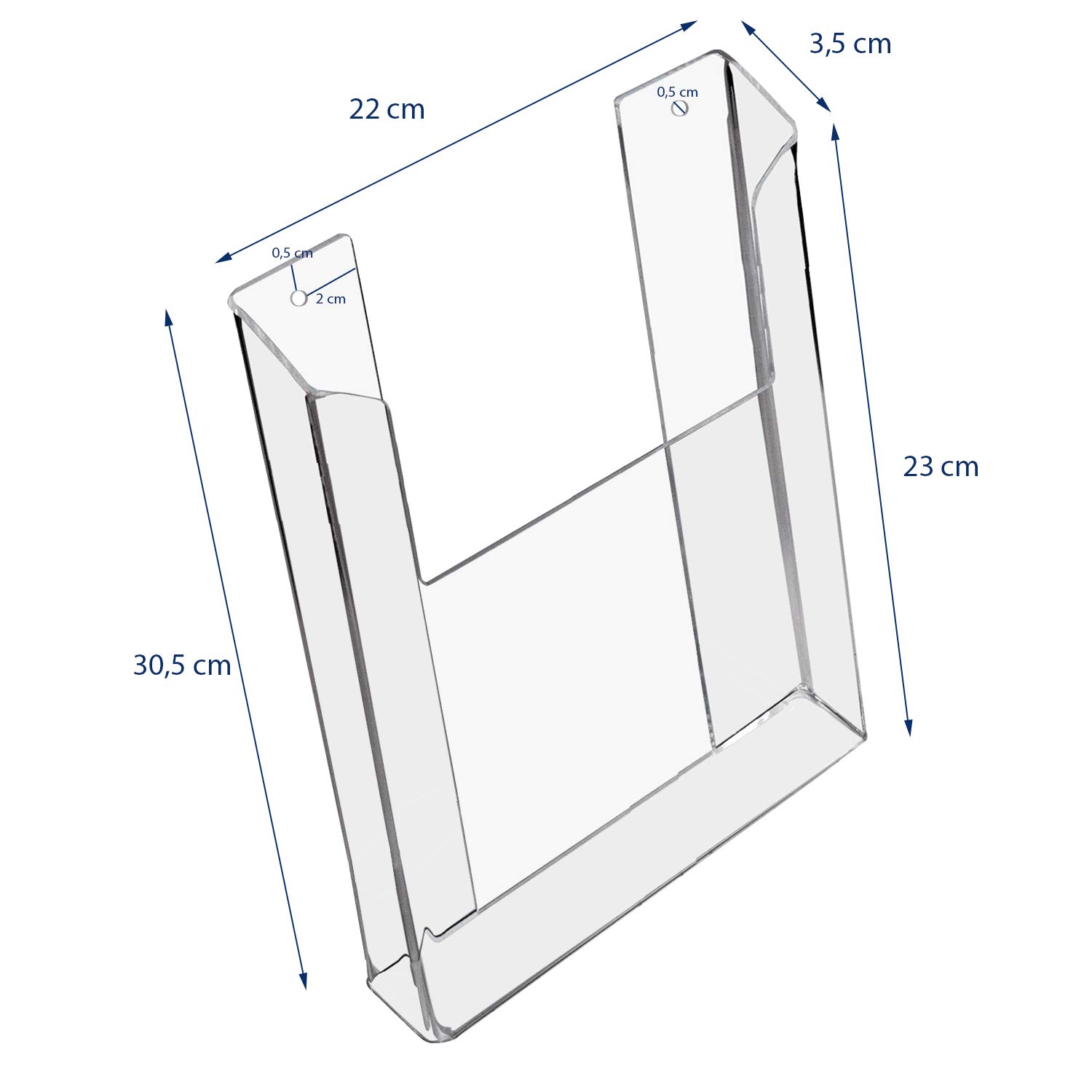 HMF 46843 Portavolantini da parete in acrilico | 10 pezzi | DIN A4 verticale | Trasparente