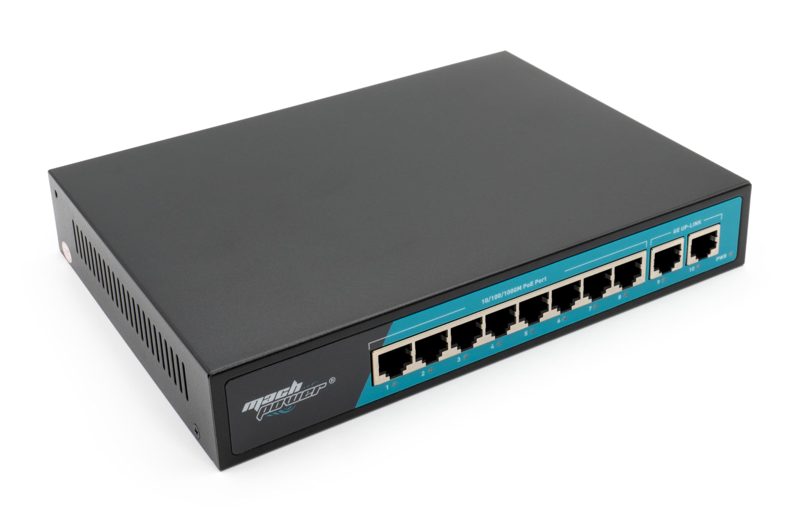 Switch 8 Porte Gigabit PoE + 2 Uplink, 150W, VLAN, Estensione Fino a 250m, Plug & Play, Ideale per Videosorveglianza e Reti Aziendali (SW-UG8P2L-069)