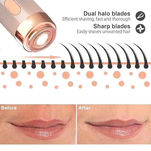 Gesichtsepilierer für Frauen – 2026 Neuer Gesichtshaarentferner – 2-in-1-Epilierer für Gesicht/Lippen/Kinn/Bikinizone/Augenbrauen/Arme und Achseln – Kabelloser Elektrischer Rasierer Epilierer Gesicht
