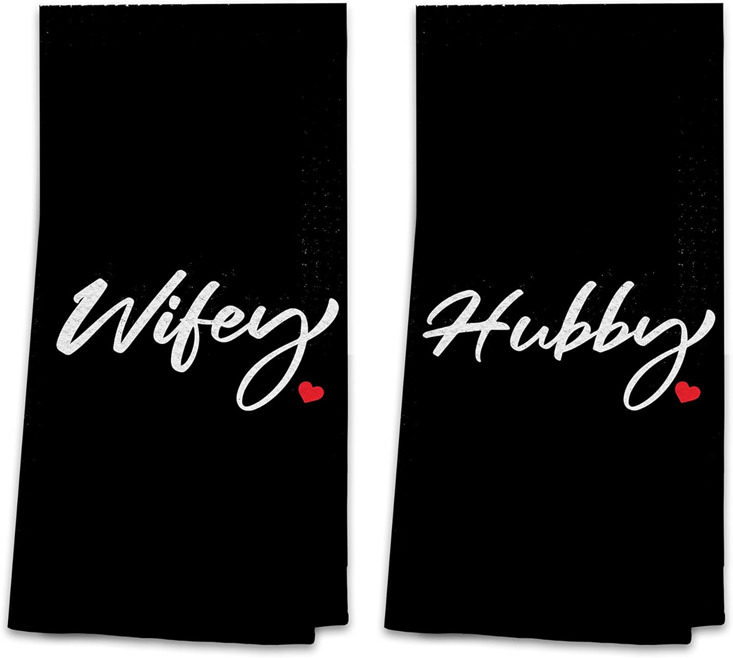 OHSUL Wifey and Hubby Highly Absorbent Bath Towels Set of 2,Hubby Wifey