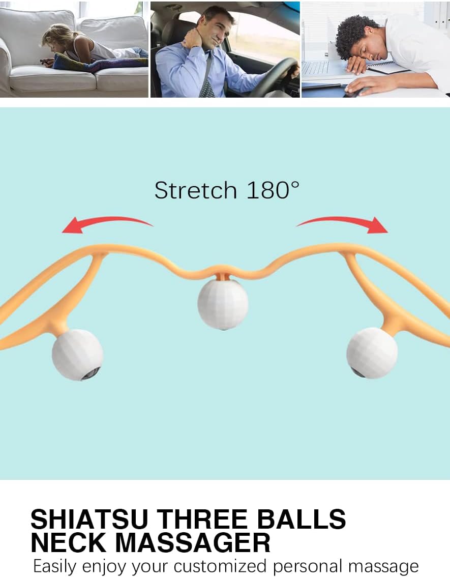 Lyanxinlei Neck Massager Deep Tissue Dual Trigger Point Shiatsu Shoulder Massage Tool Detachable with Triple Trigger Point&complimentary Scalp Massage（2 Pack） : Health & Household