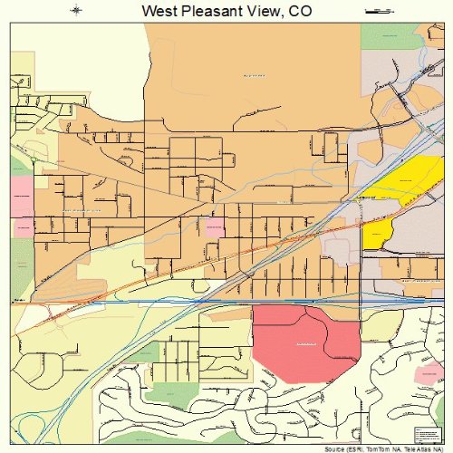 Large Street & Road Map of West Pleasant View, Colorado CO Printed