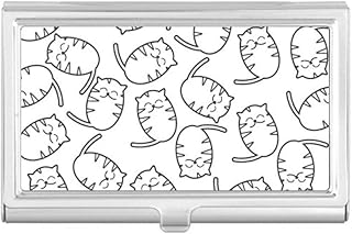 Smiling Cat Simple Protect Animal Business Card Holder Case Pocket Box Wallet