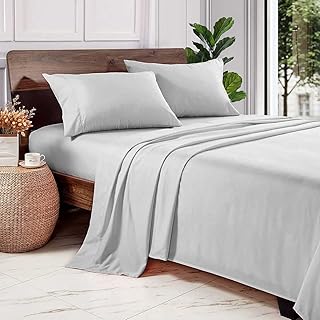 SGI bedding RV King Sheets Luxury Soft 100% Egyptian Cotton - Sheet Set for RV King 72x80 Mattress Silver Gray Solid 600 Thread Count Deep Pocket