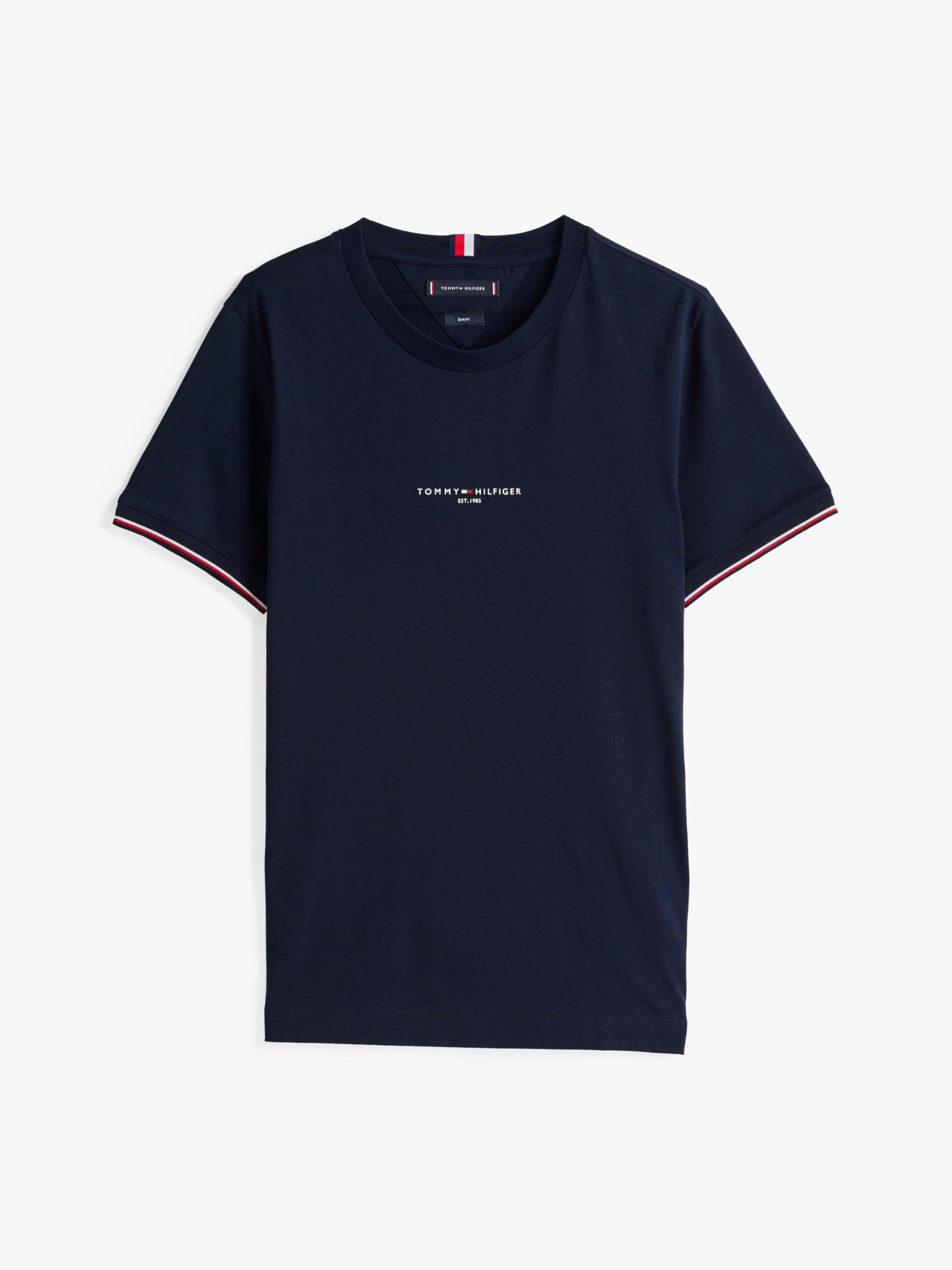 Tommy Hilfiger Koszulka męska Tommy Logo Tipped Tee S/S, Pustynne niebo, L