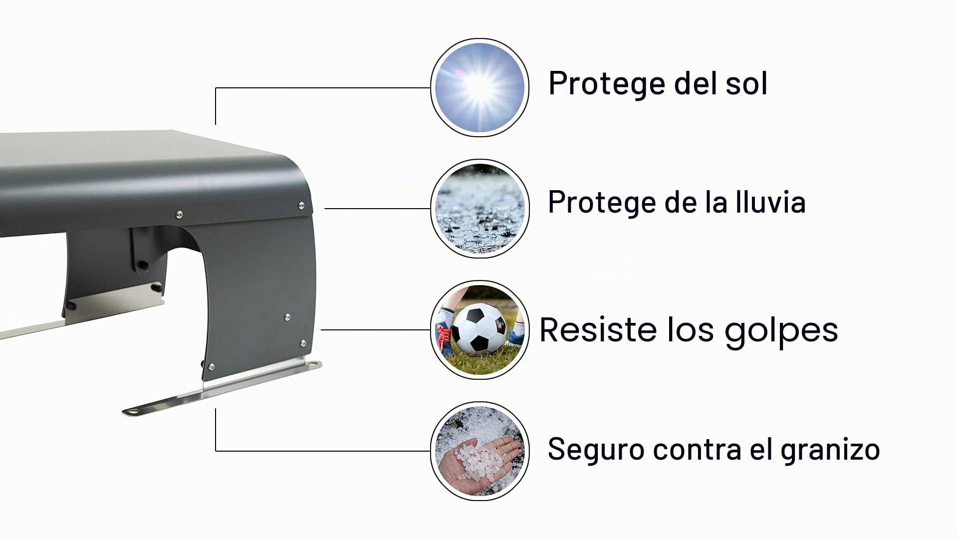 Garaje Cortacésped Vader Micro compatible con Ambrogio Robot, Techo Estación de carga, protección de aleación de aluminio, techo abatible